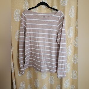 Striped Boat Neck Long Sleeve Top